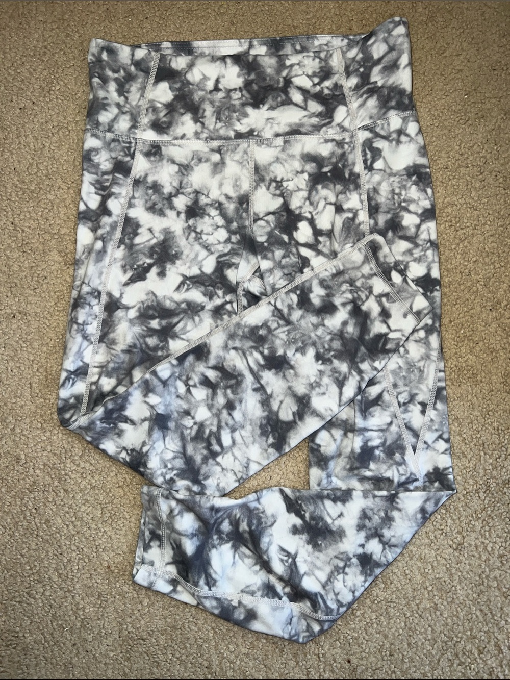 Athleta Marbled Gray & White High-Waist Leggings
